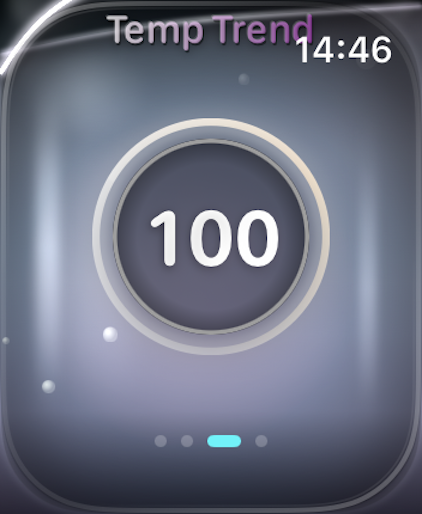 AbSync Temp Trend gauge on Apple Watch